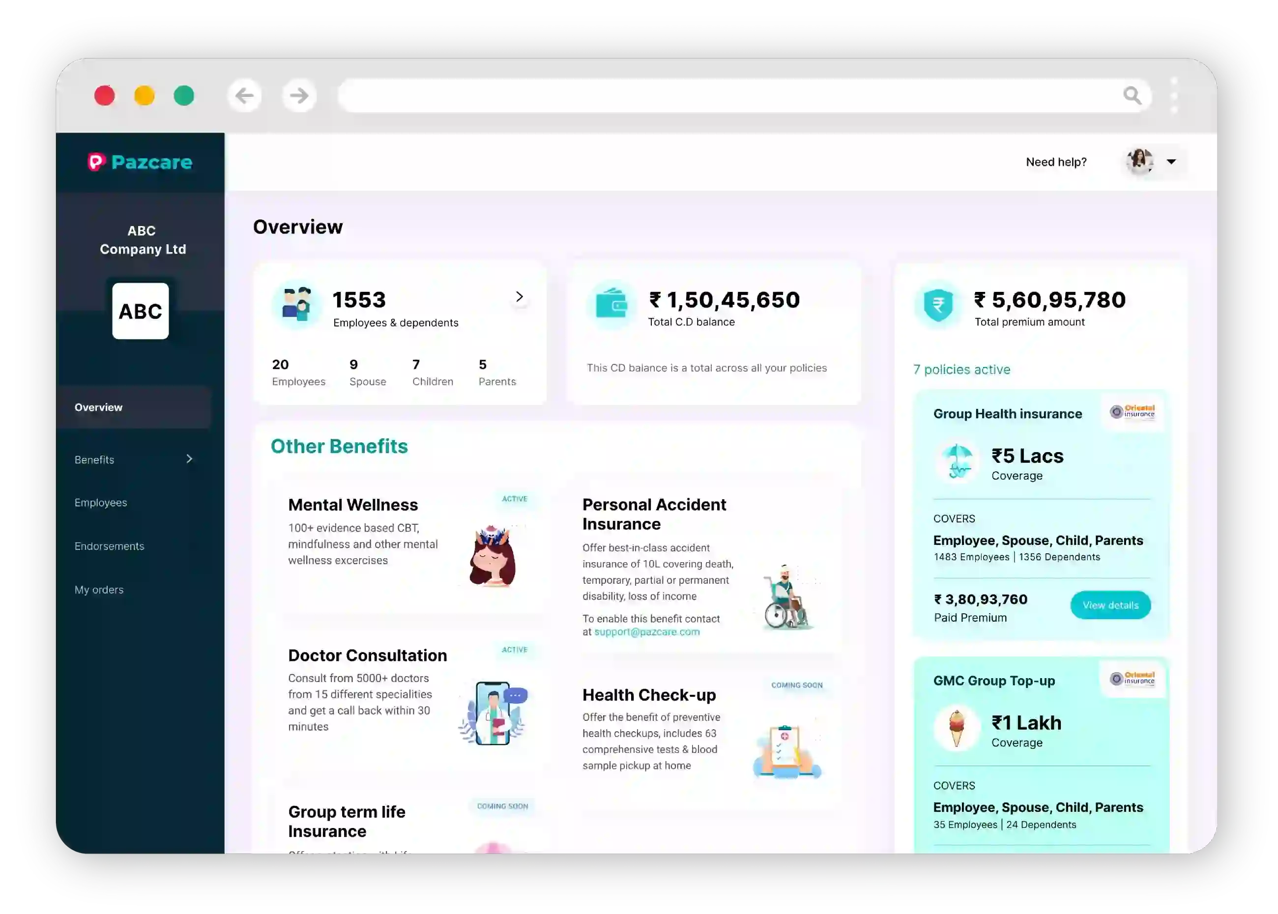 Pazcare dashboard