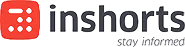 Inshorts logo with black text and red icon showing six white dots inside a rounded square.