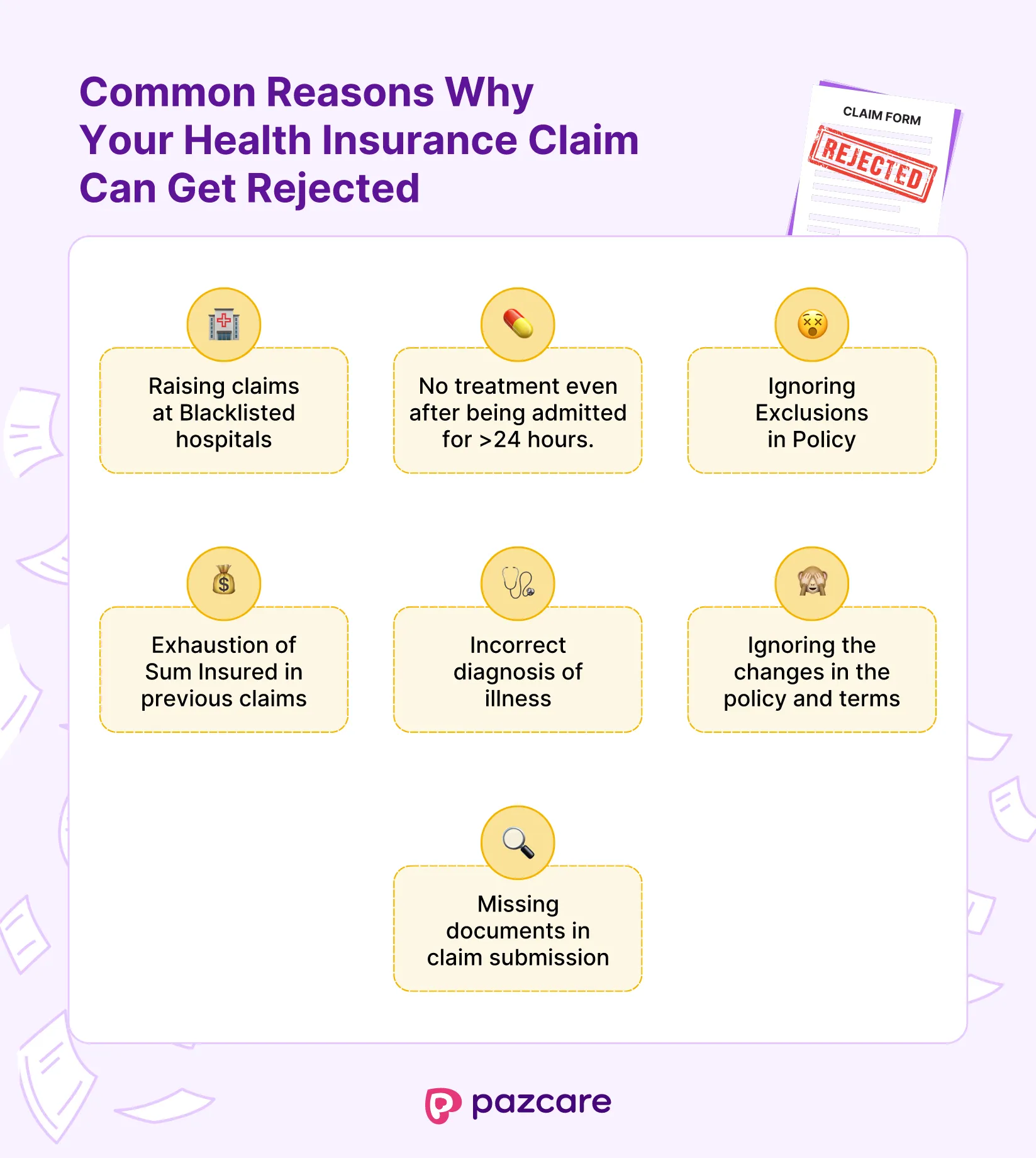 Common reasons why your group health insurance claim can get rejected