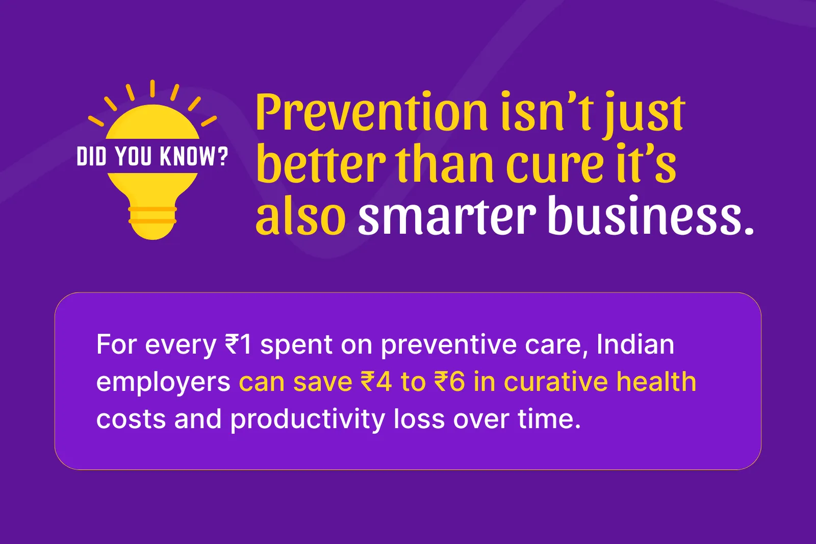 Preventive care boosts employee health and help to save significantly on future medical costs 
