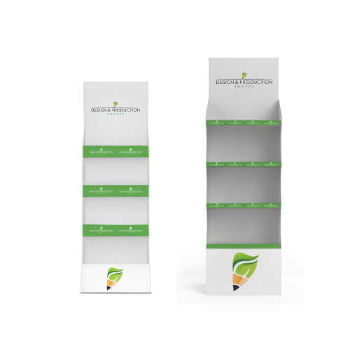 White mockup of ready-made point of sales display units