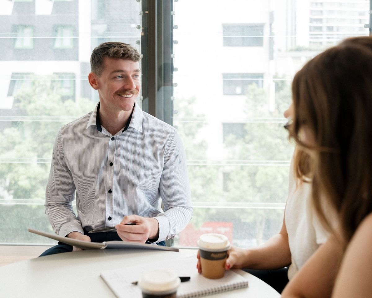 Davy Partners fractional consultant in discussion with a client