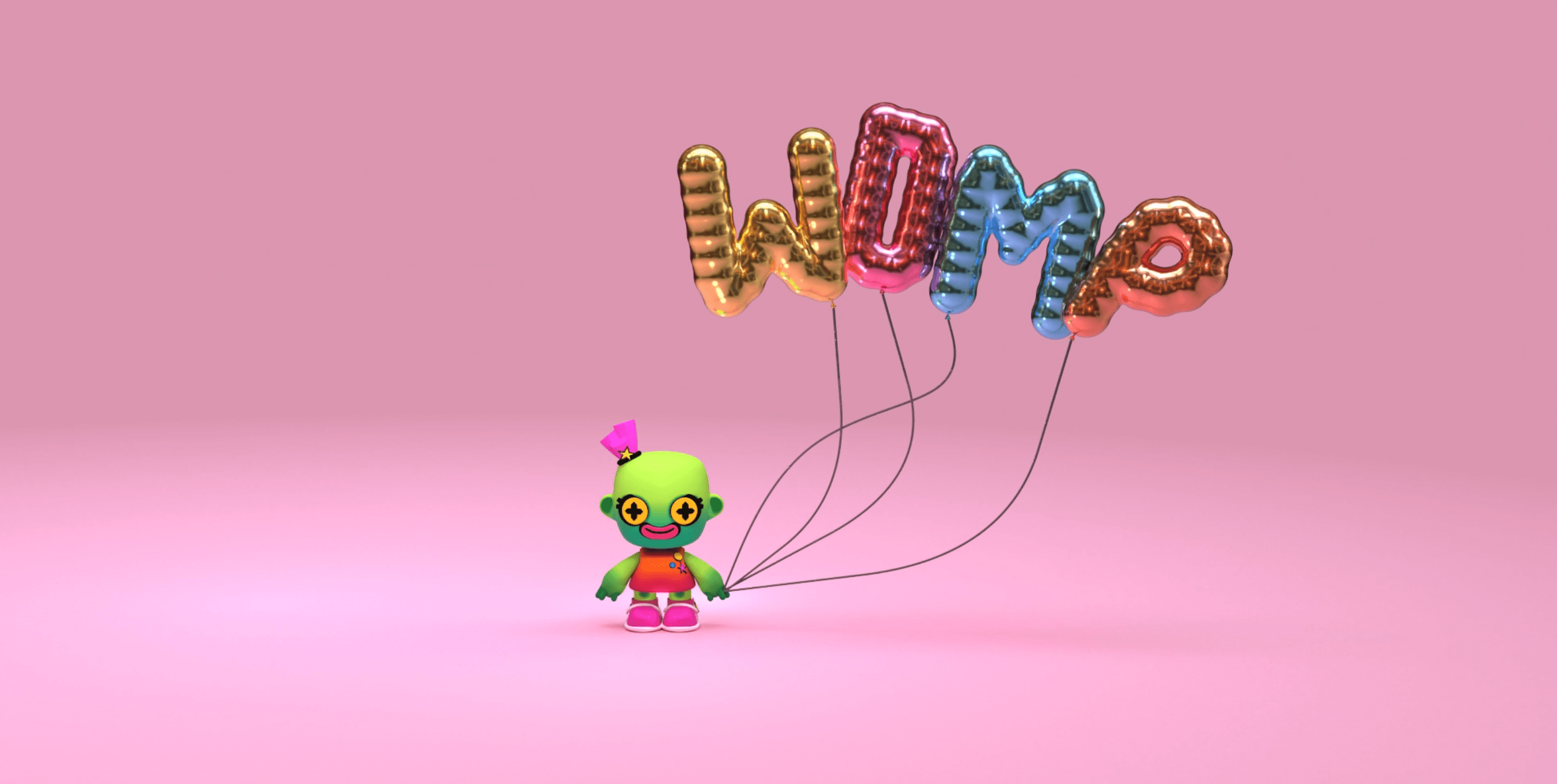 chrome font 3d womp