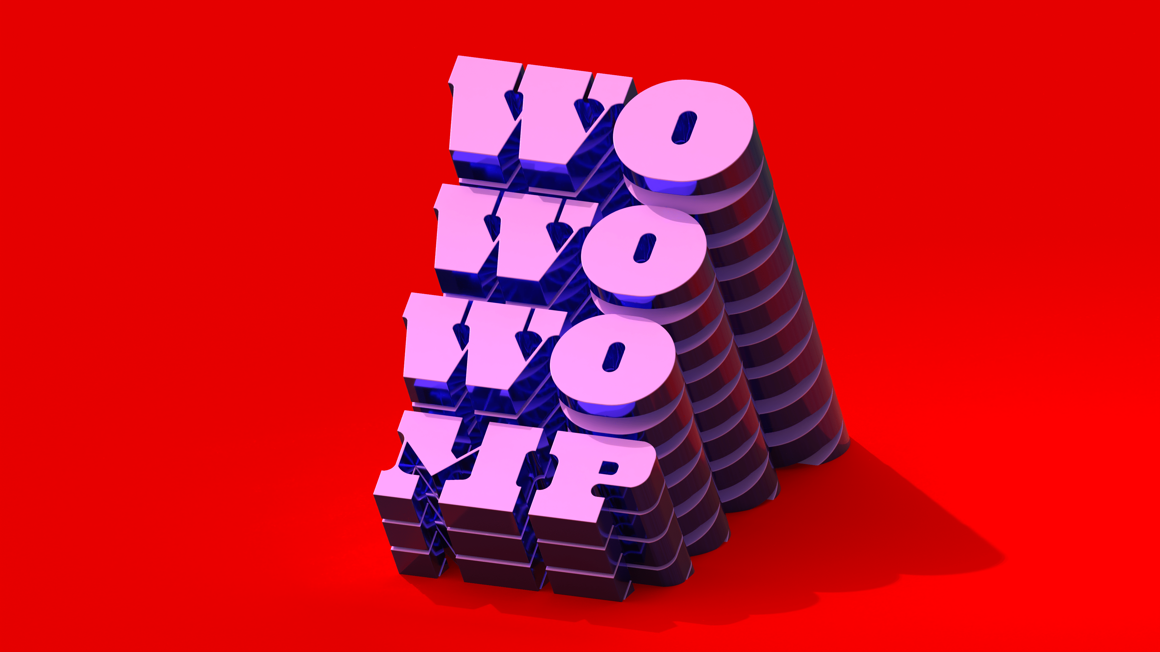 3d isometric typography on womp