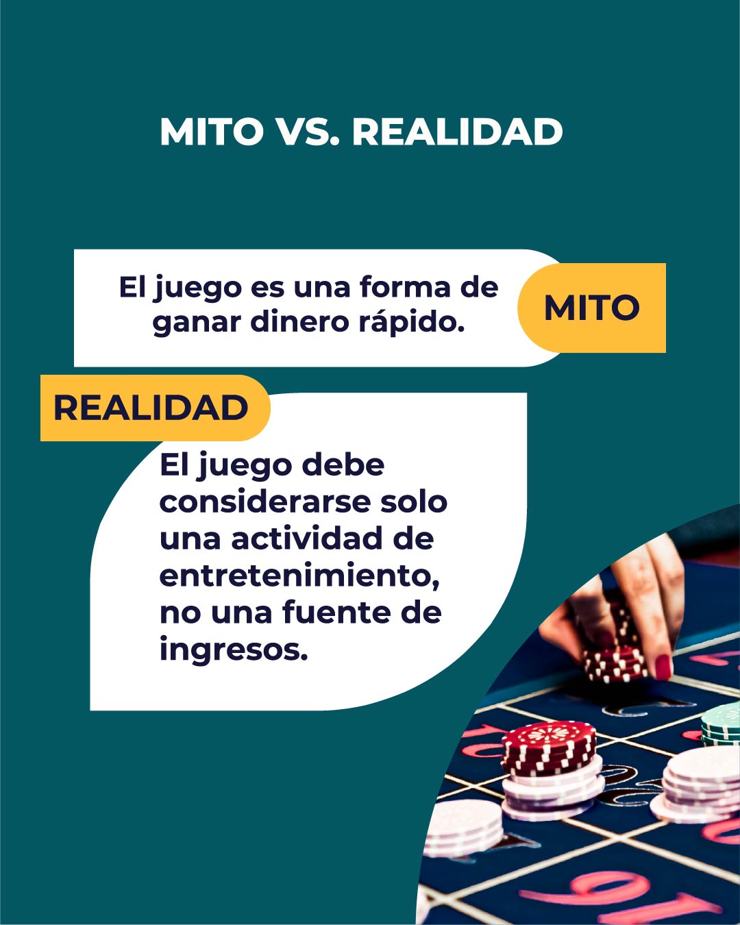 Realidad El juego es una forma de ganar dinero rápido