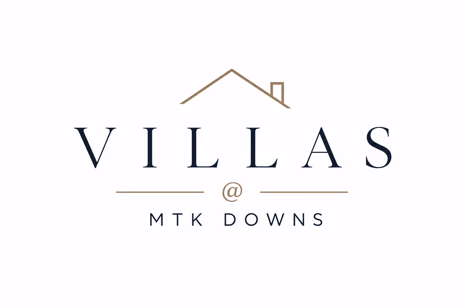 Logo with roof outline above the word VILLAS and text MTK DOWNS below.