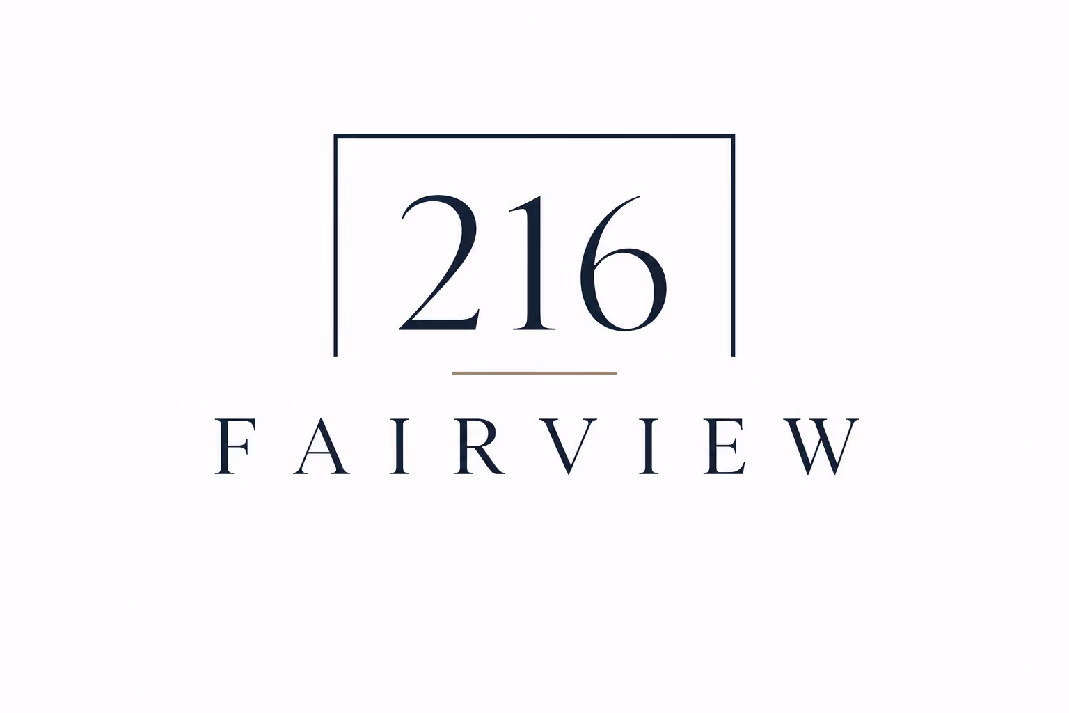 Logo with number 216 inside a partial square and the word FAIRVIEW below it.