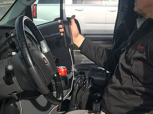 Photo taken during onsite visits to test Distracted Driver Prevention