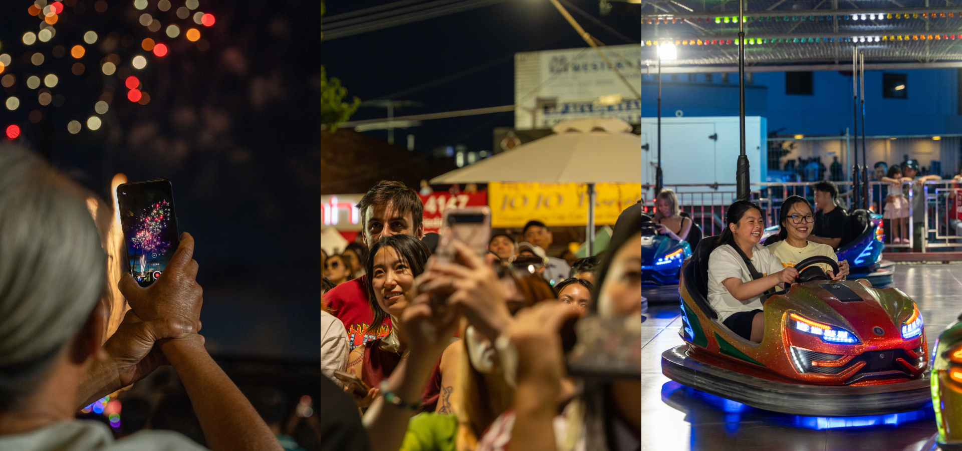 Fireworks lighting up the sky at the St Albans Lunar Festival Lunar New Year celebrations
