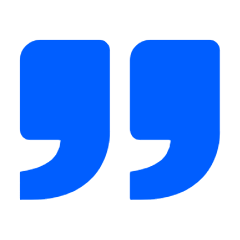 Quotation mark to indicate that this is a customer review