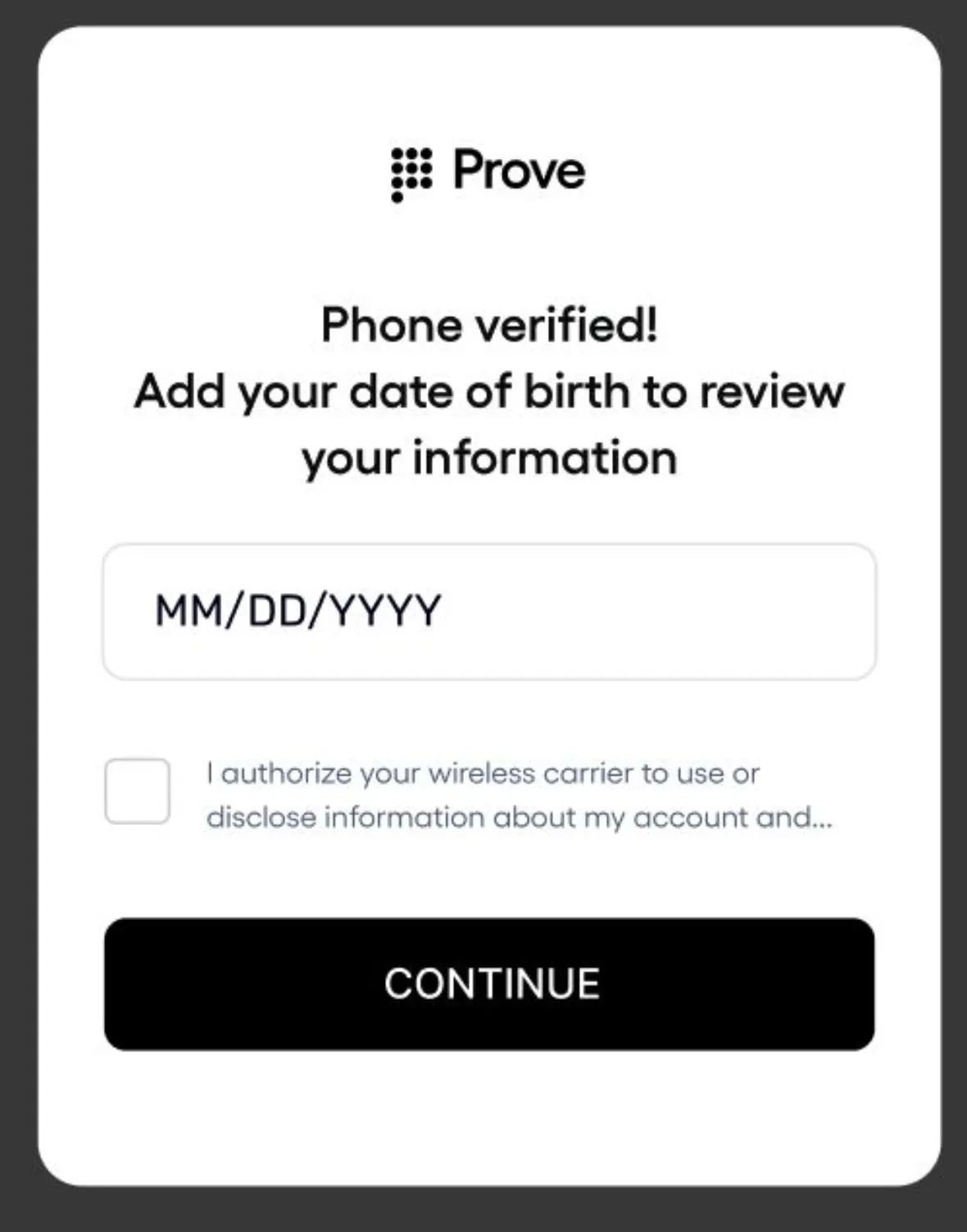 End User Widget Flow - Pre-Fill screen 4