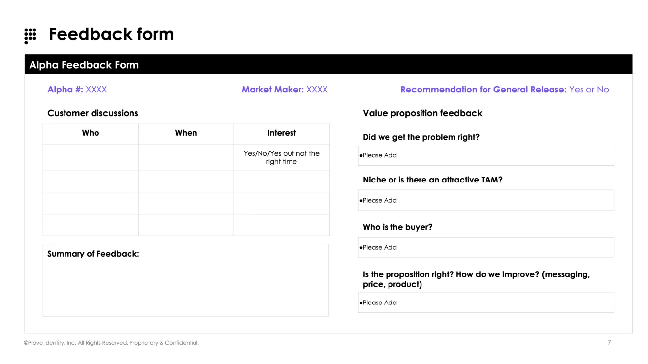 Feedback Form screenshot