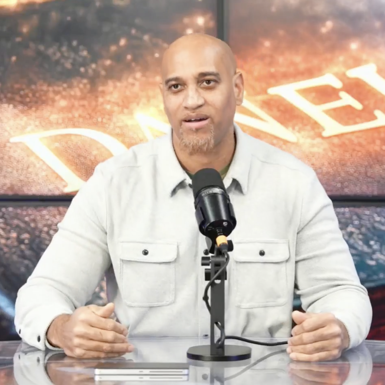 Guy searching with binoculars