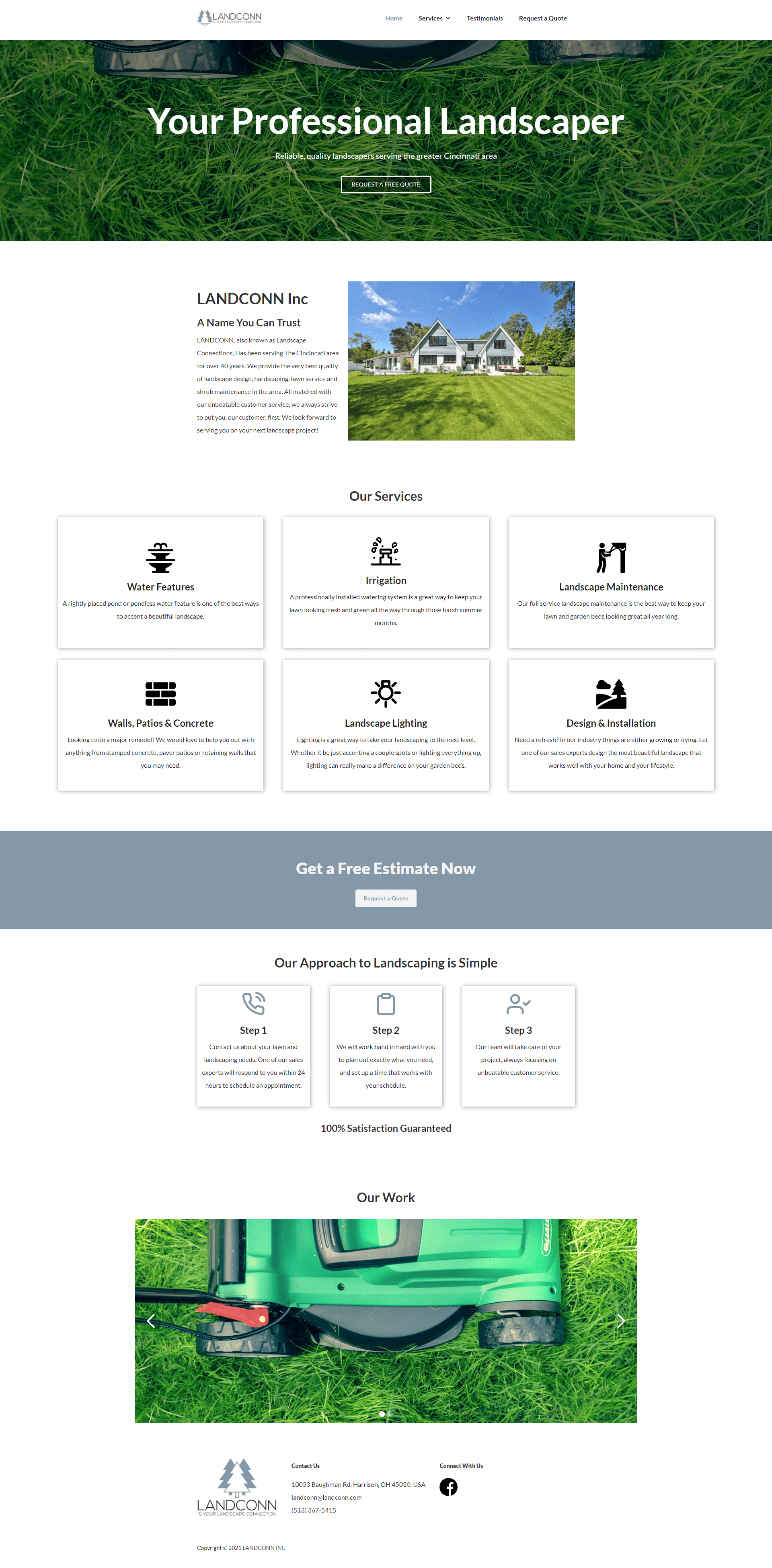 Landscaping Website built for LANDCONN Inc