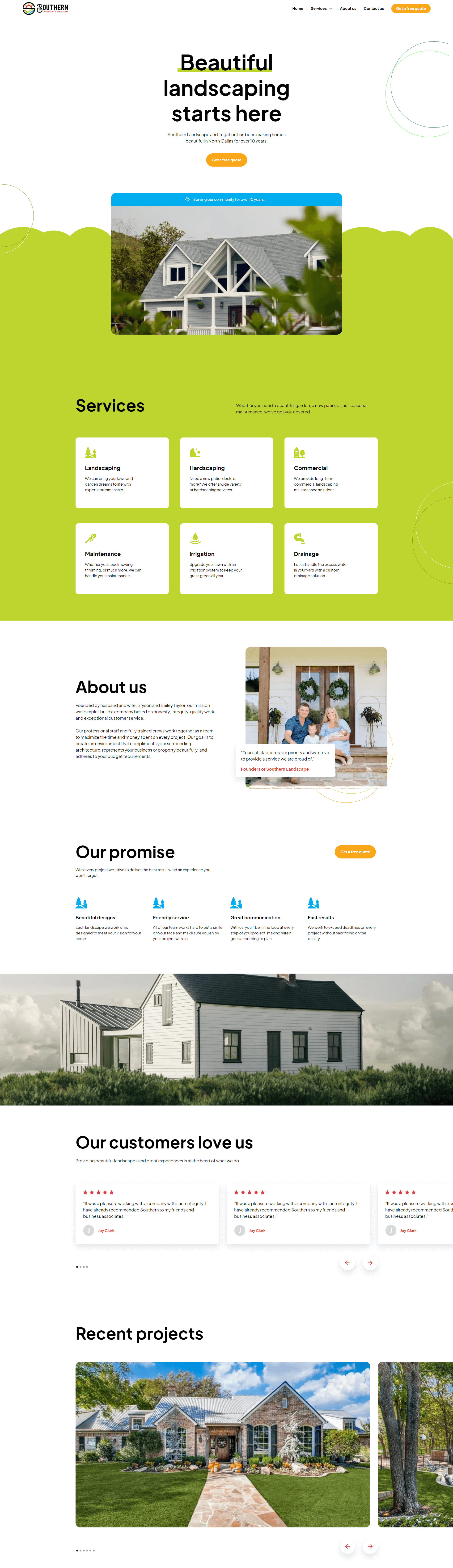 Website for a landscaping company.