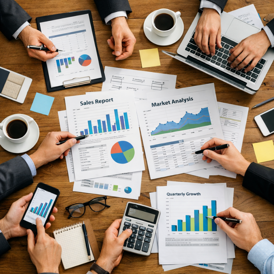 Business meeting at the work table