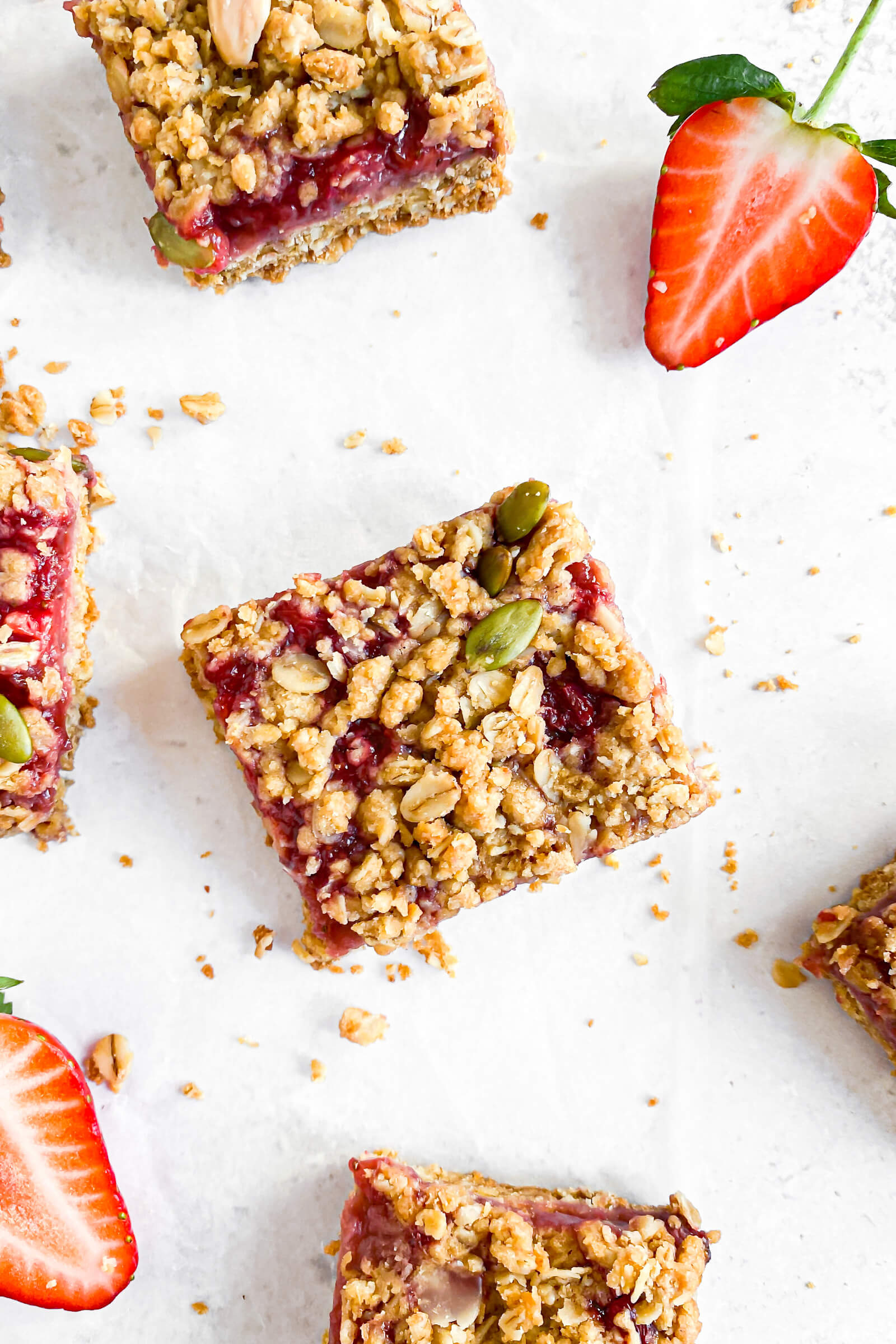 Strawberry Oat Crumble Bars