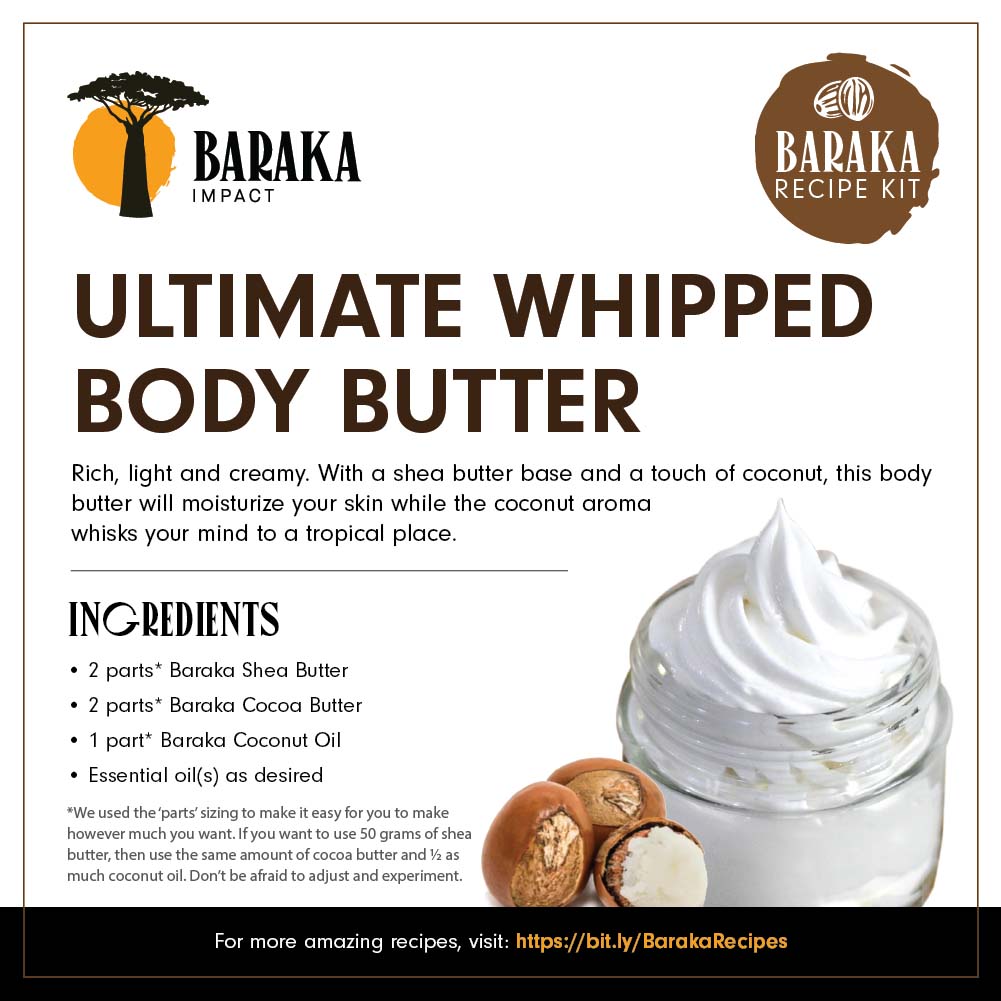 ultimate whipped body butter recipe card