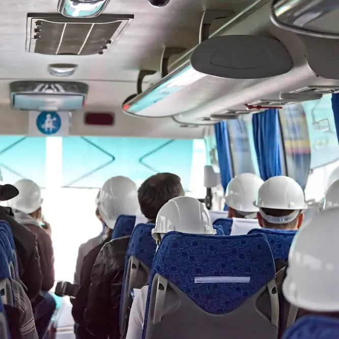 Employee Shuttle Rental For Construction Site
