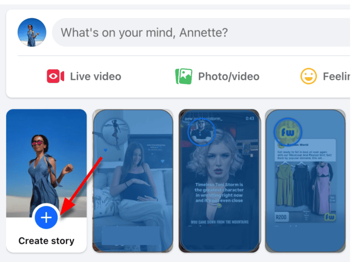 Create Facebook story