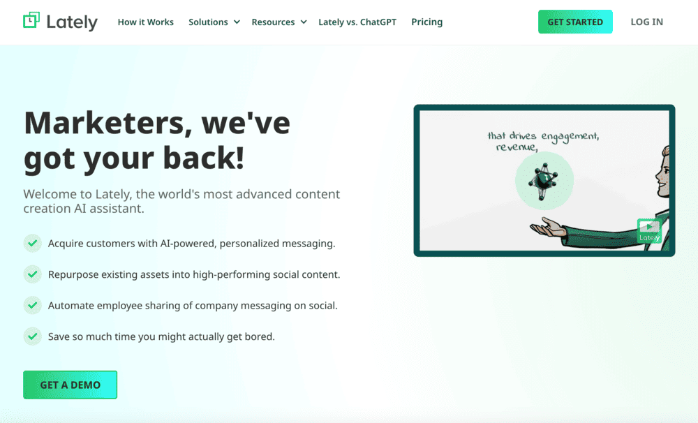 Lately homepage