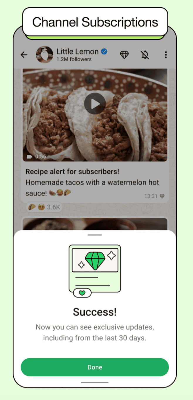 Whatsapp new channel subscriptions