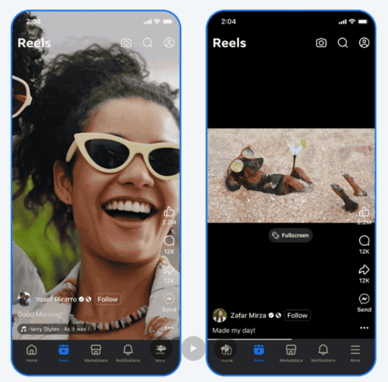 Facebook renaming the "Video" tab to the "Reels" tab