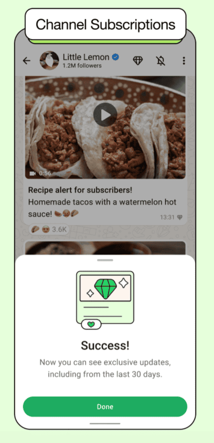Whatsapp new paid channel subscriptions