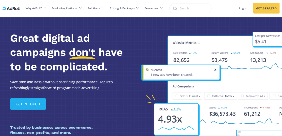 AdRoll homepage