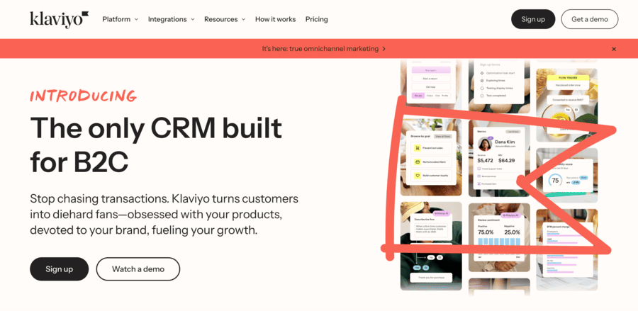 Klaviyo homepage