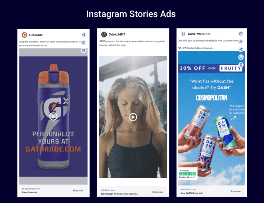 Instagram Stories ads examples