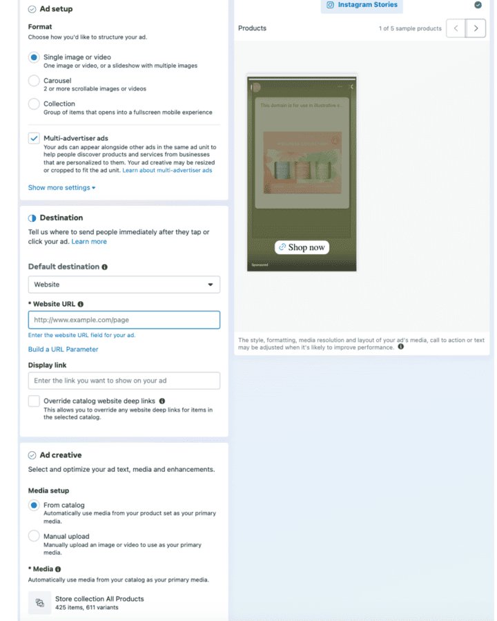 Ads Manager uploading creatives