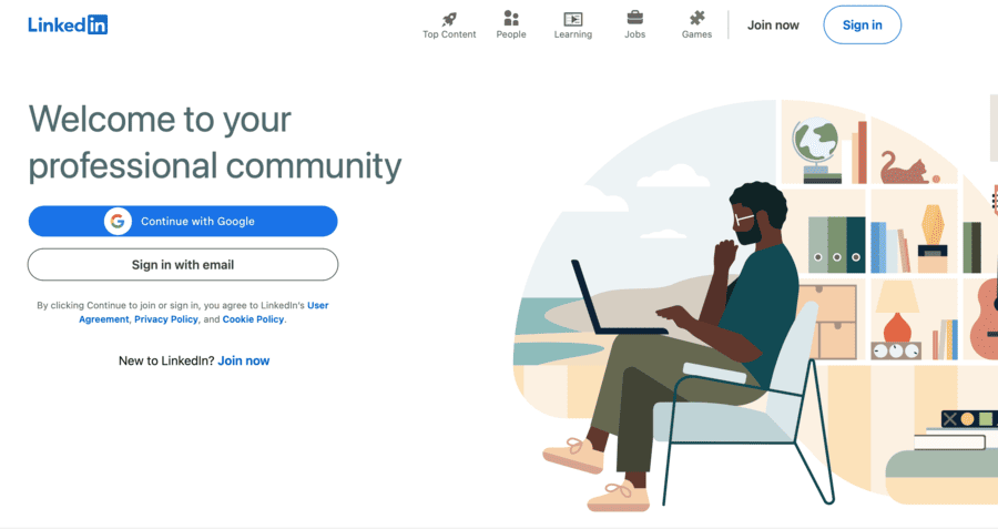 LinkedIn homepage