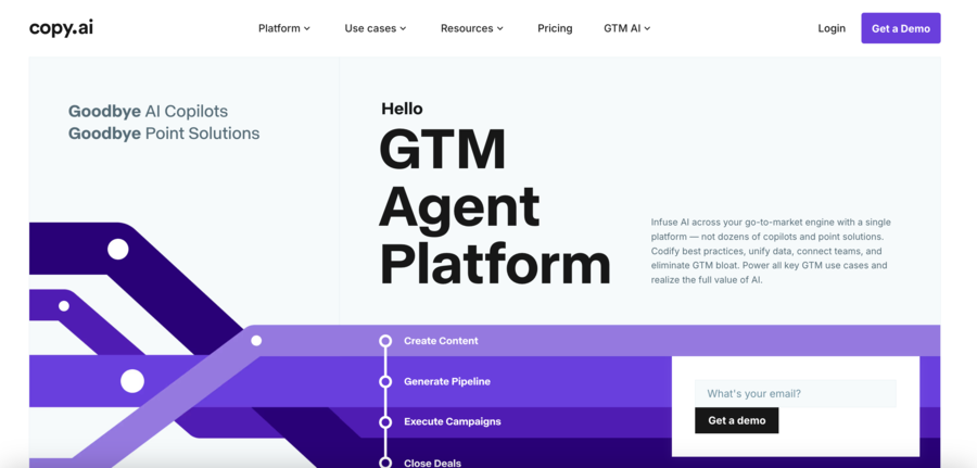 Copy ai homepage