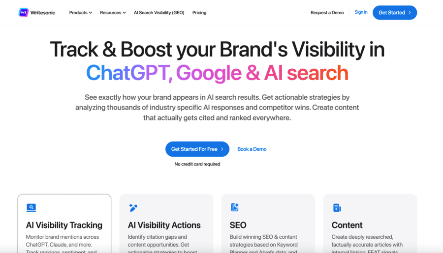 Writesonic homepage