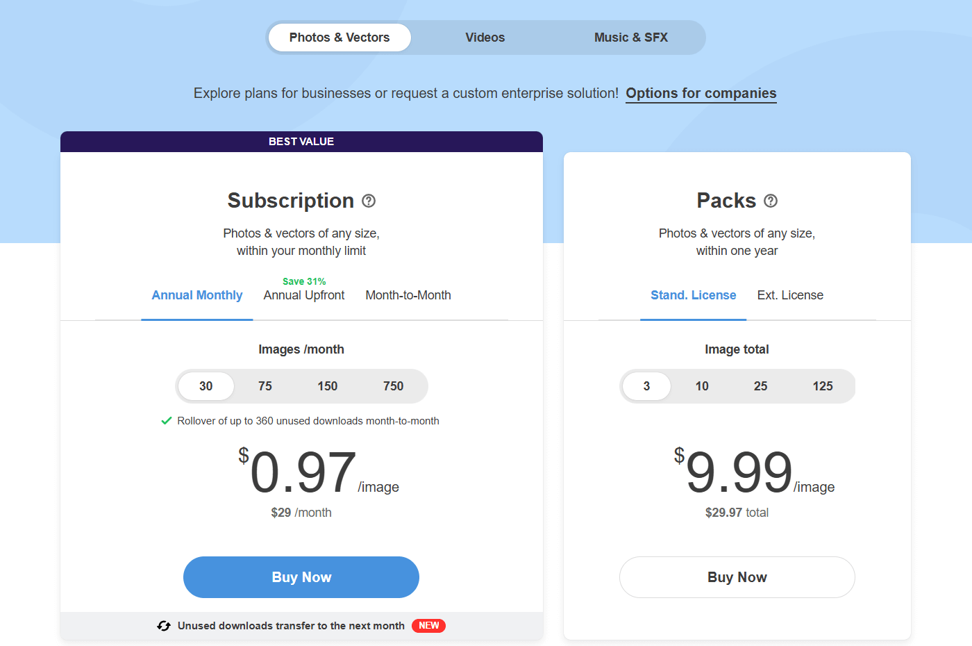 Depositphotos pricing