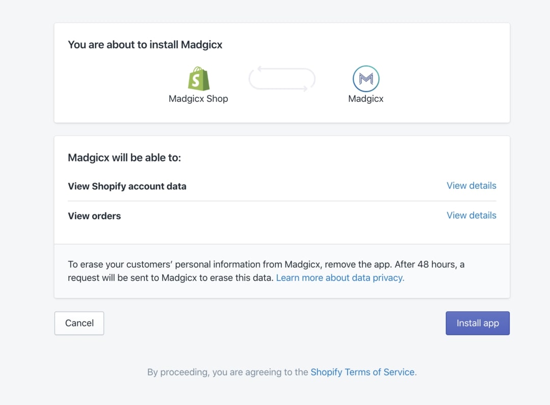 Adding the Madgicx app to your Shopify store