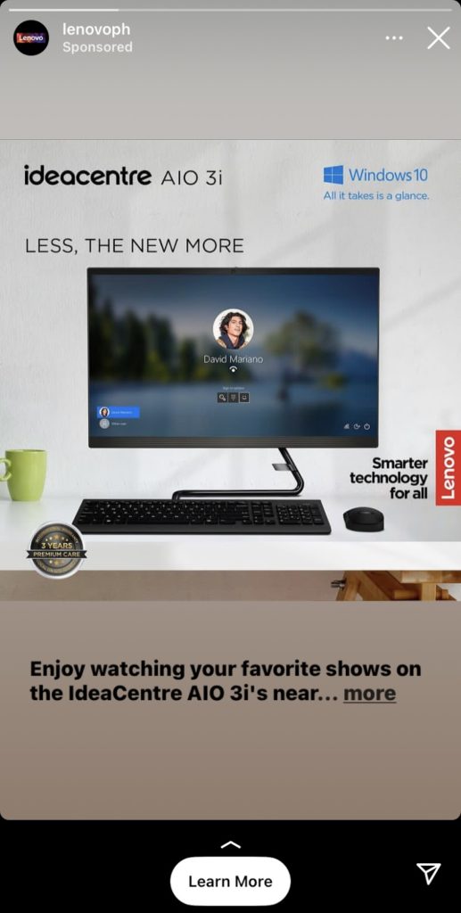 An Instagram Story ad