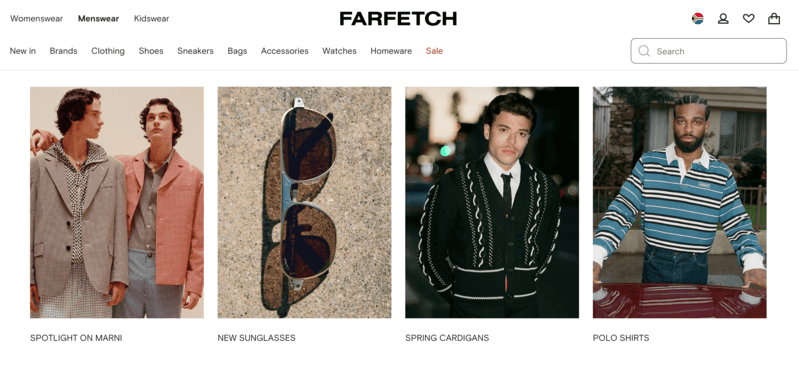 Farfetch homepage
