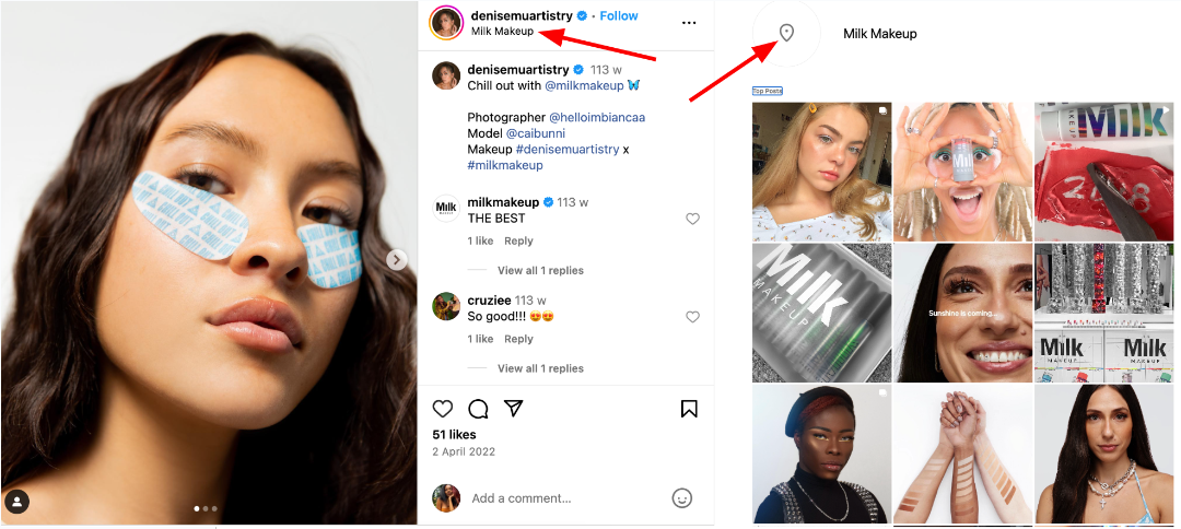 Instagram. - ecommerce brand geotag
