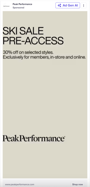 Peak Performance - Customer loyalty retargeting