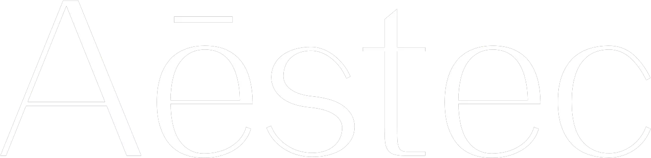 Aestec logo wit