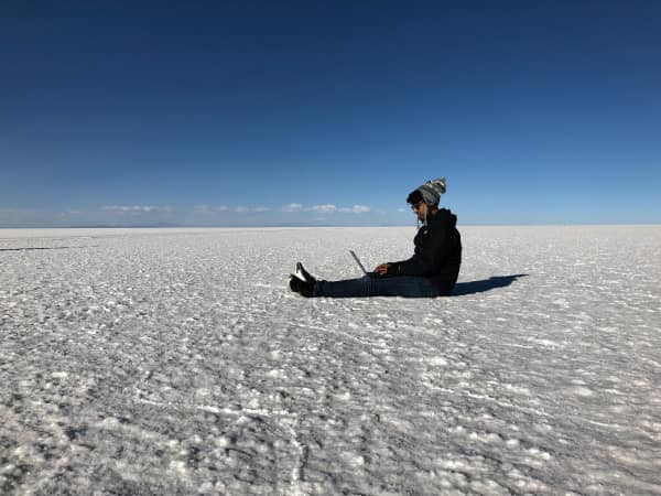 a person in the snow