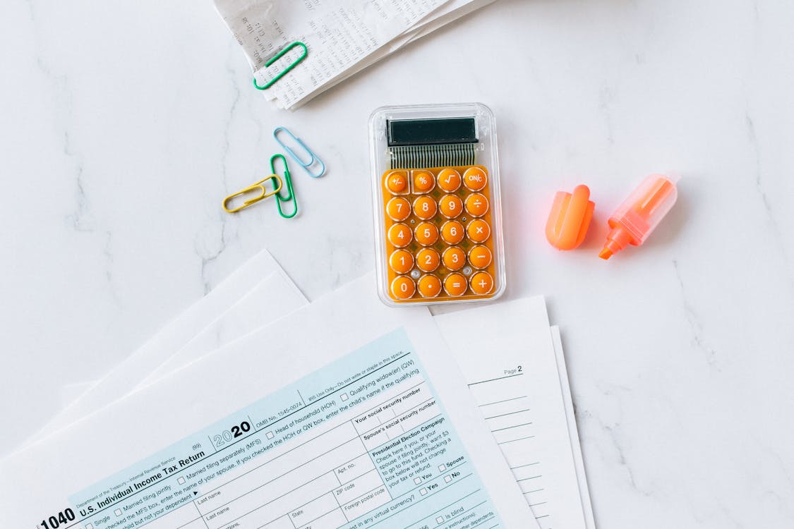 Free Tax Documents on the Table Stock Photo