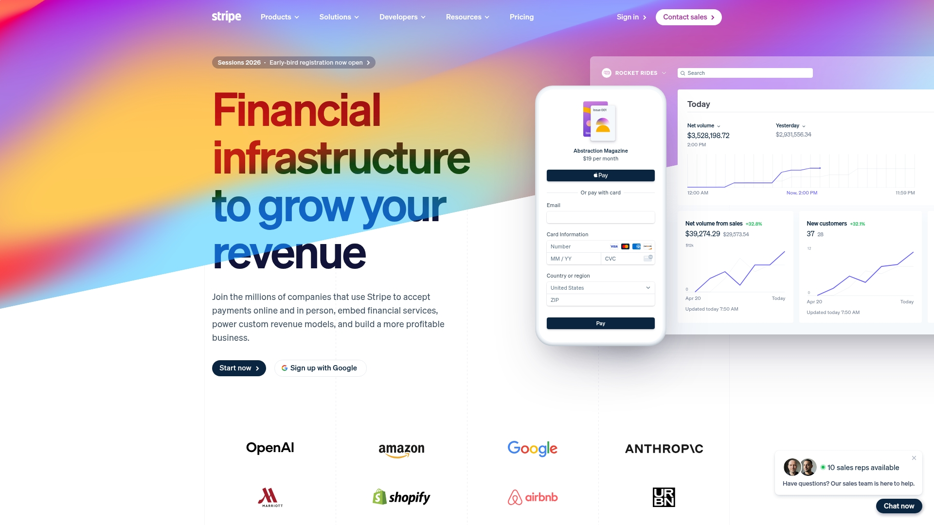Stripe dashboard interface showing payment analytics and developer tools
