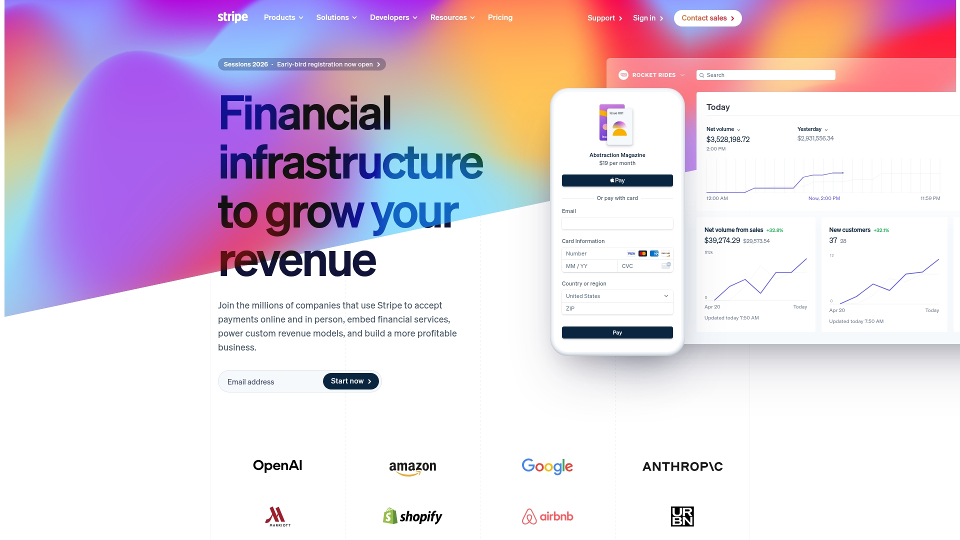 Stripe payment processing platform interface showing dashboard and developer tools