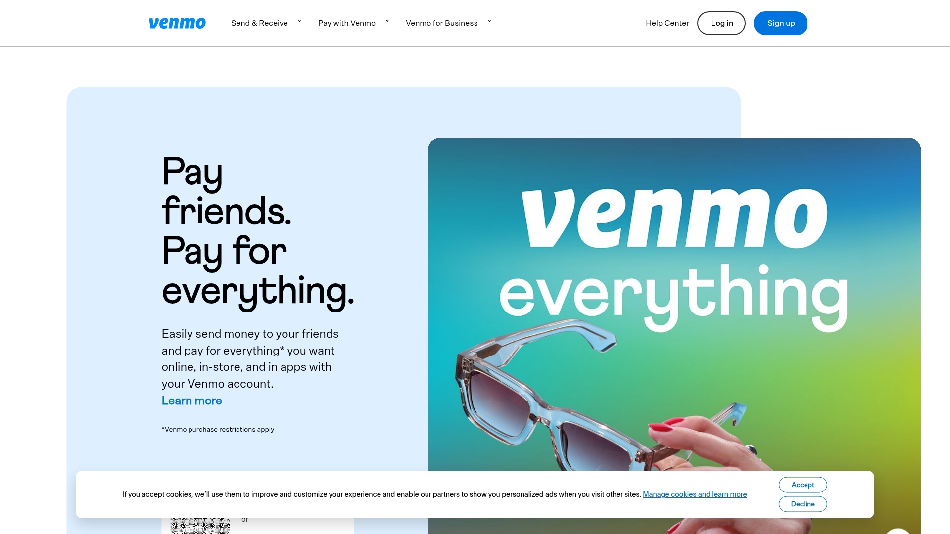 Venmo mobile app interface showing peer-to-peer payment features