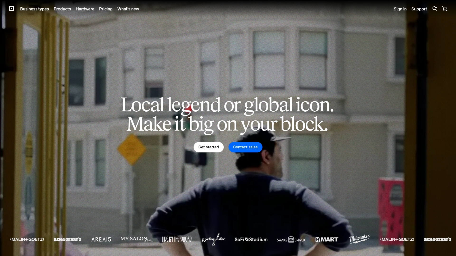 Square point-of-sale interface displayed on a tablet showing transaction options