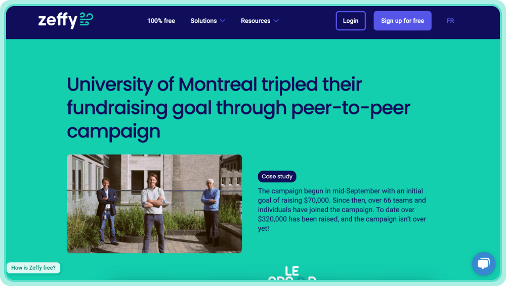 University of Montreal tripled its fundraising goal through a peer-to-peer campaign