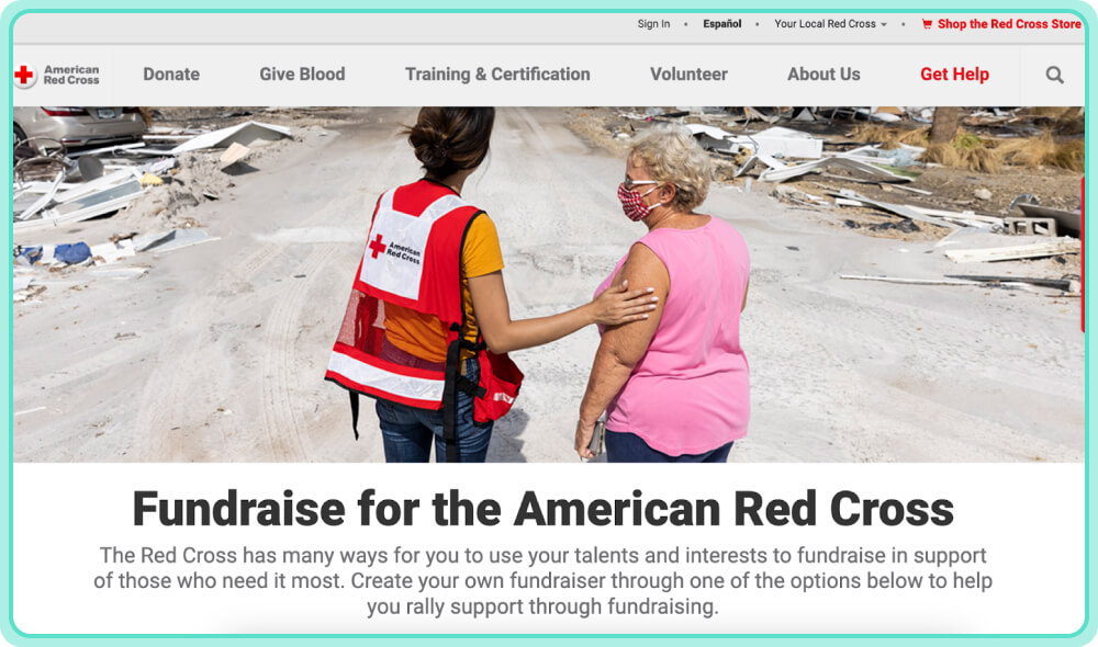 Example of the American Red Cross Emergency peer-to-peer campaign